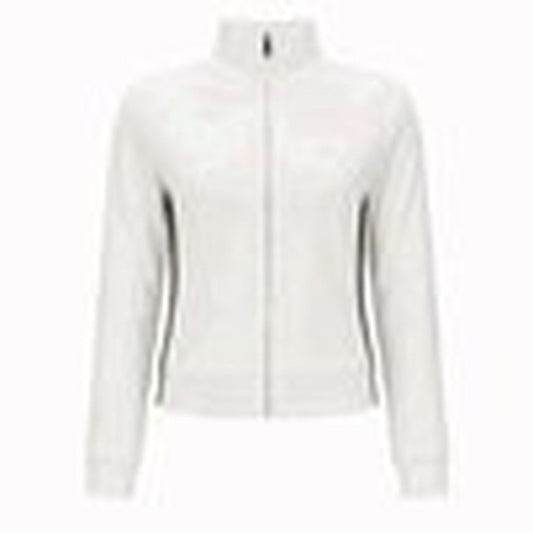 Felpa Con Zip In Jersey Di Cotone A Coste Con Web White