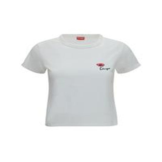 T-shirt in cotone ricamata Kenzo Tulip - OFF WHITE