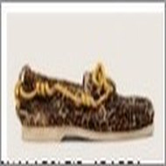 BOAT MOCASSIN HORSY LEOPARD UPPER WITH ACCESSORIES AND DECORATIVE LACES - BEIGE BROWN BLACK LEO
