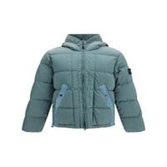 Piumino con Cappuccio in nylon Metal - OCEAN GREEN